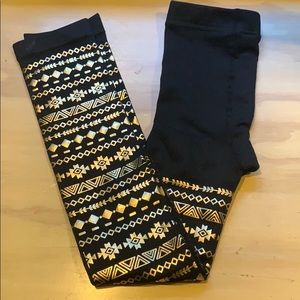 Legging/ tights with geometric gold design